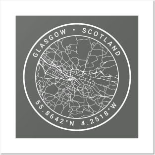 Glasgow Map Posters and Art